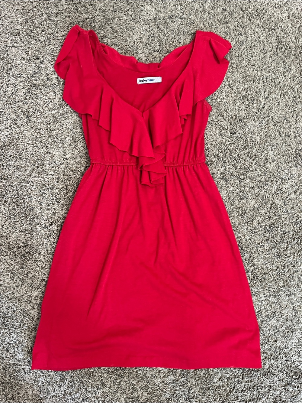 ☀️ 🇺🇸 bailey blue Red Ruffle Asymmetrical Dress